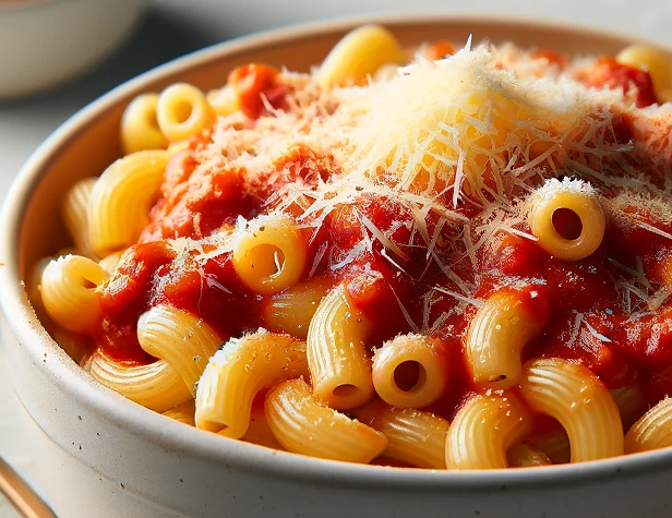 Macarrones con tomate, atún y&nbsp;queso
